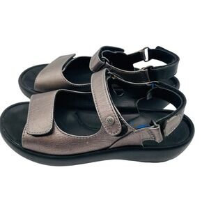 EUC Wolky Metallic Silver Comfort Walking Sandals Adjustable Straps Women 38/7.5